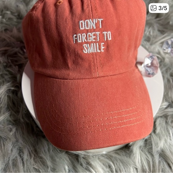 SHEIN Coral Cap with Embroidered Message - Picture 2 of 4